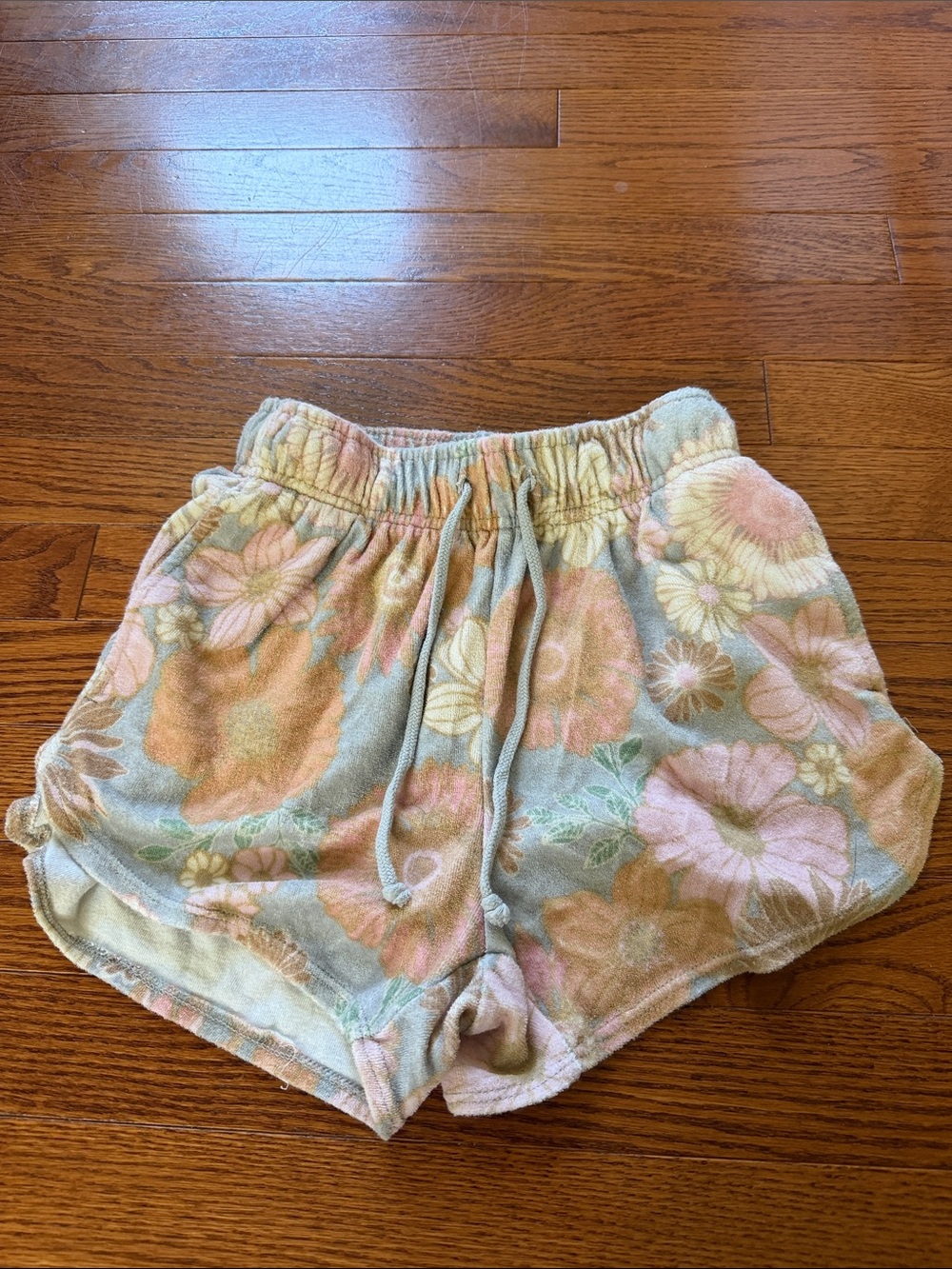 wild fable Pastel Floral Terry Shorts - Pink, Peach, Green